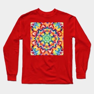 Colorful kaleidoscope mandala Long Sleeve T-Shirt